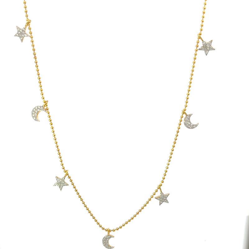 Stellaluna Dangling CZ Necklace,Gold Vermeil