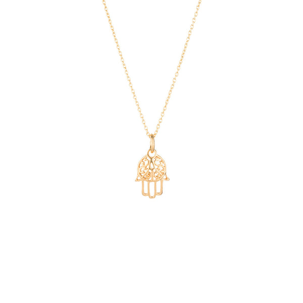 Hamsa Necklace in Gold Vermeil