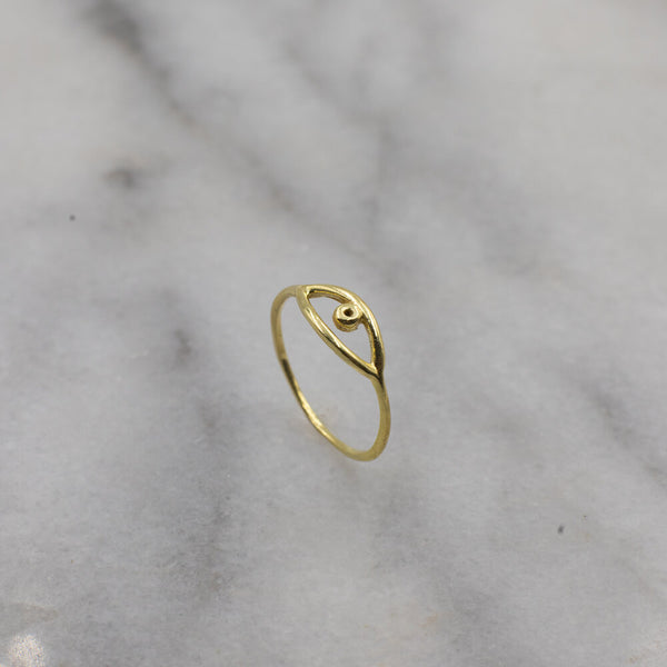 Evil Eye Ring, Gold Vermeil