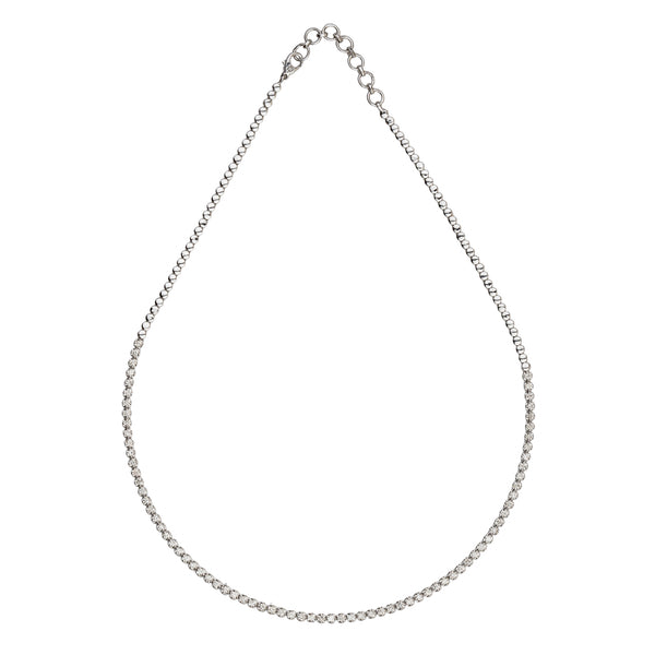 Diamond Tennis Necklace 3ct, 14K White Gold