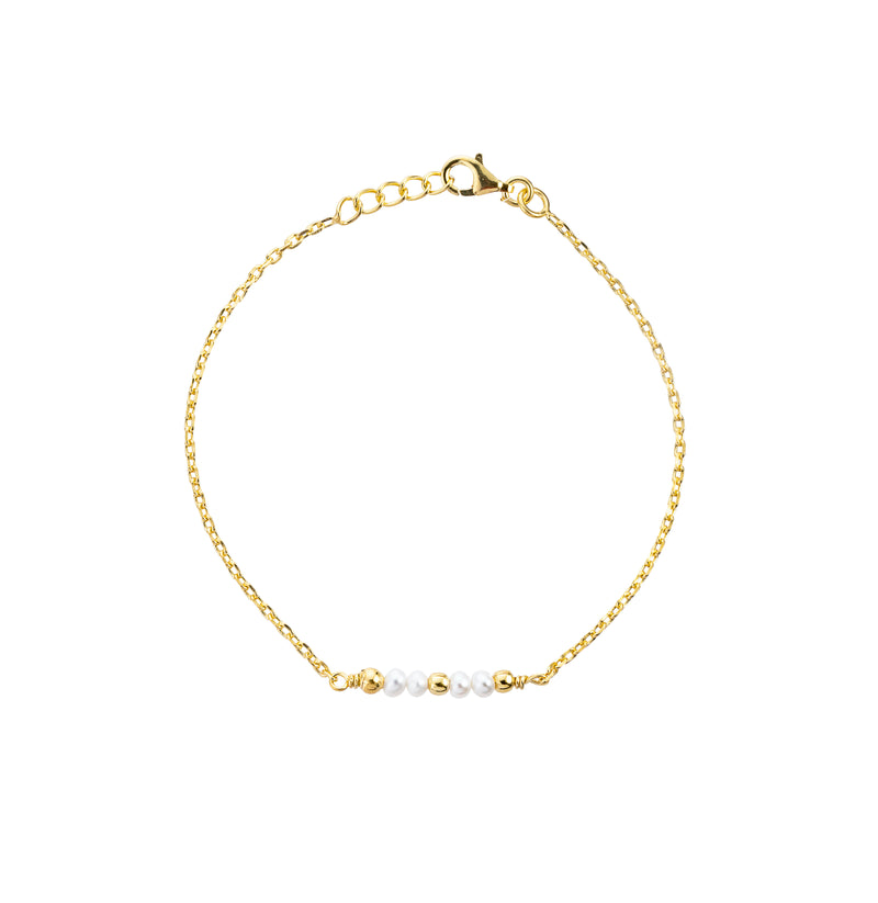 Michele Pearl Bracelet, Gold Vermeil