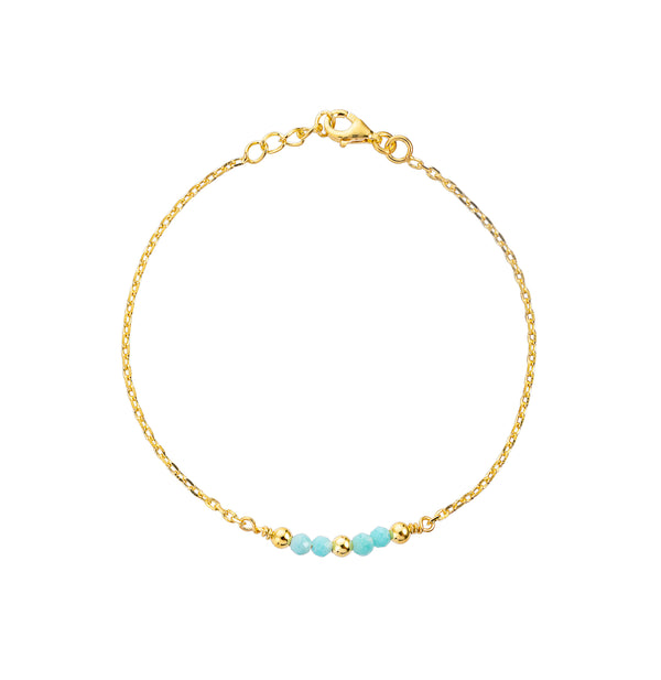 Michele Amazonite Bracelet, Gold Vermeil