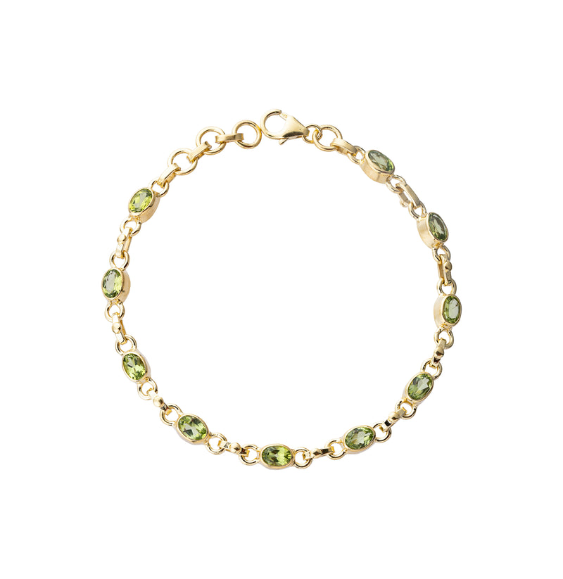 Eliana Peridot Bracelet, Gold Vermeil