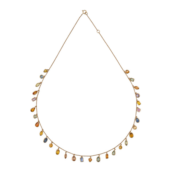 Luana Multi Sapphire Necklace, 18k Gold