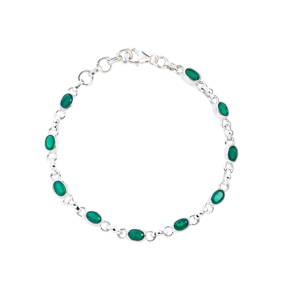 Eliana Green Onyx Bracelet, Sterling Silver