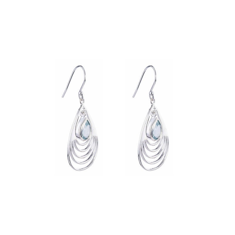 Baila Blue Topaz Earrings, Sterling Silver