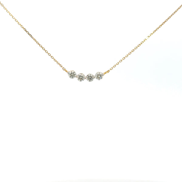 Kenzo 4-Stone Diamond Necklace, 14K Gold