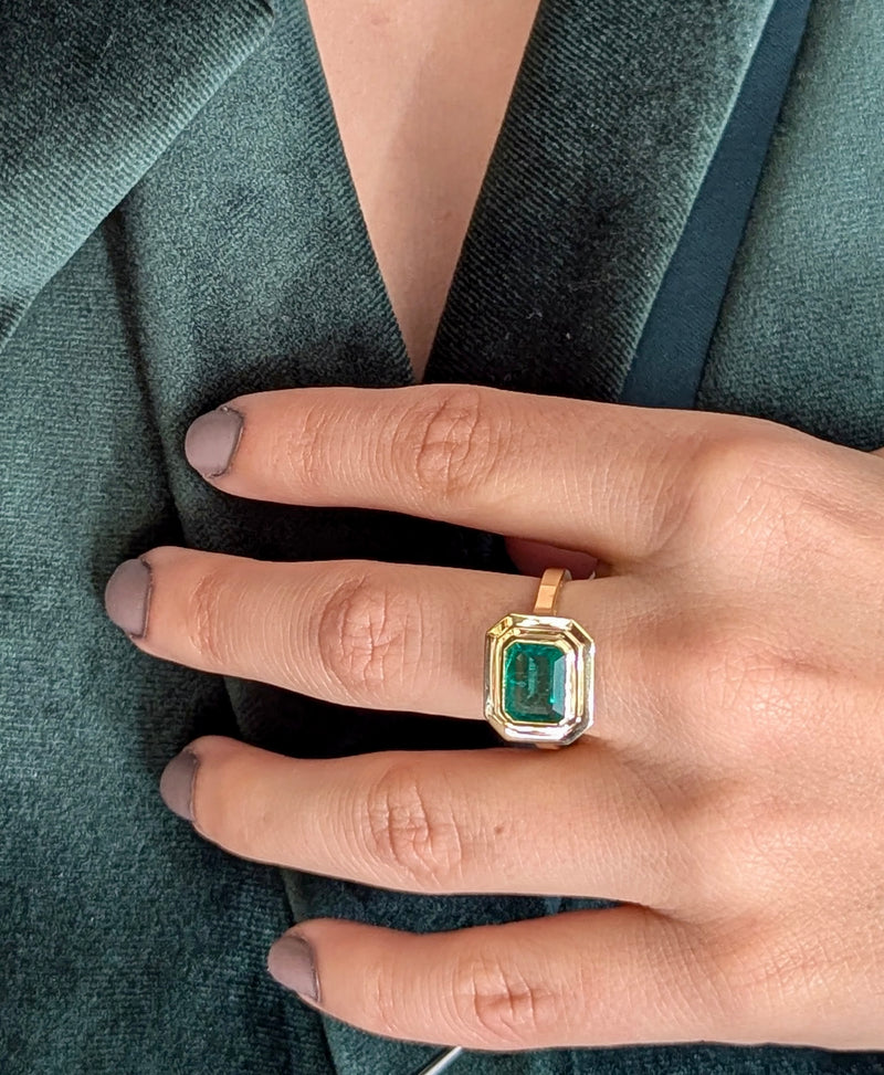 Akari Emerald Ring, 14k Gold