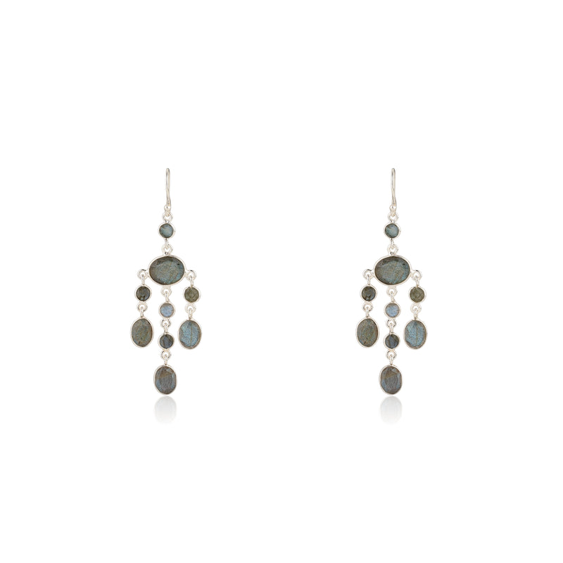 Almeda Gemstone Earrings, Sterling Silver