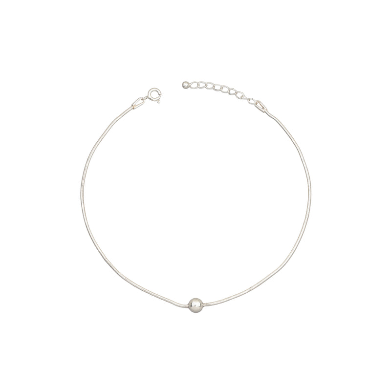 Ball Anklet, Sterling Silver