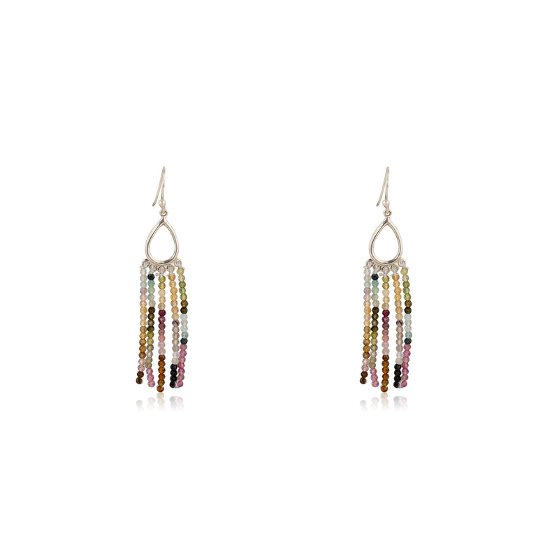 Elmena Gemstone Earrings, Sterling Silver/Gold Vermeil