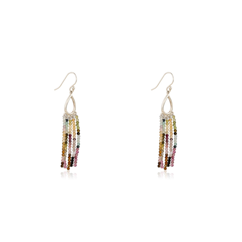Elmena Gemstone Earrings, Sterling Silver/Gold Vermeil