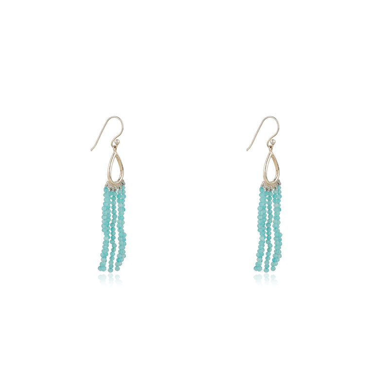 Elmena Gemstone Earrings, Sterling Silver/Gold Vermeil