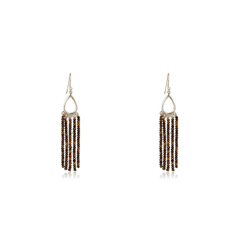 Elmena Gemstone Earrings, Sterling Silver/Gold Vermeil