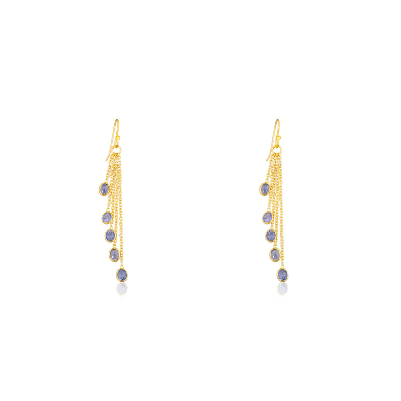 Willow Tanzanite Earrings, Gold Vermeil
