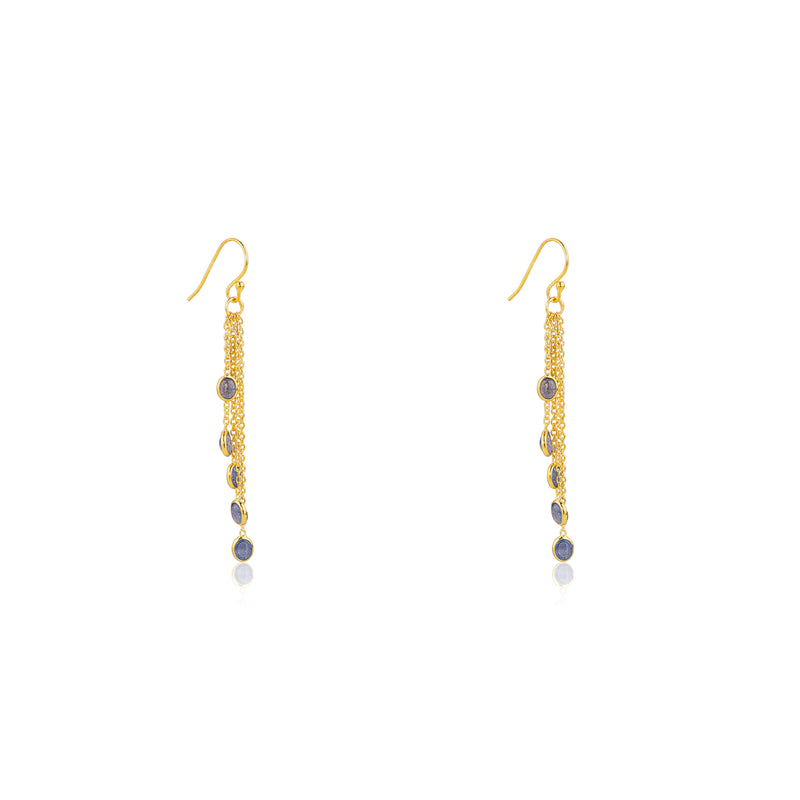 Willow Tanzanite Earrings, Gold Vermeil