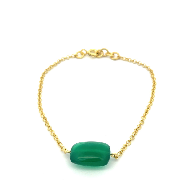 Joy Green Onyx Bracelet, Gold Vermeil