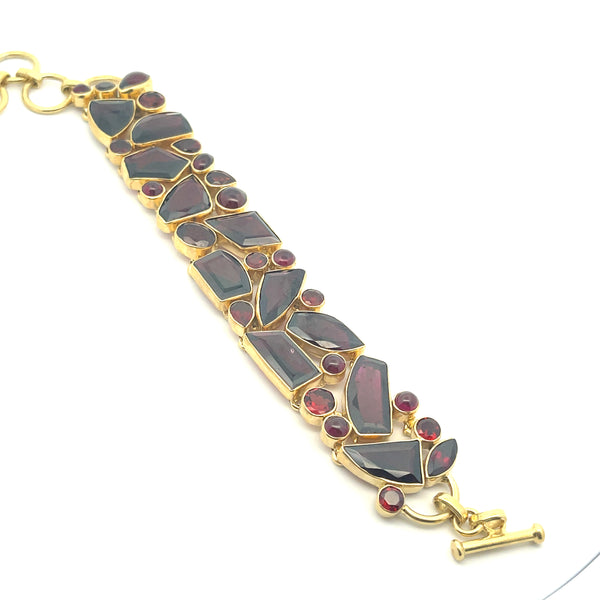 Poppy Garnet Bracelet, Gold Vermeil