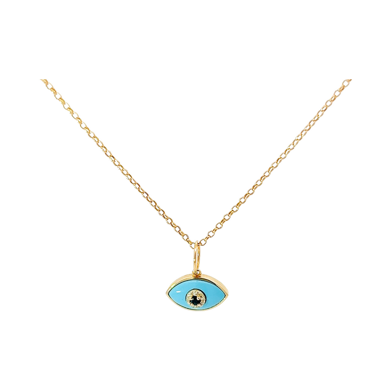 Evil Eye diamond necklace with sapphire - Freedman Jewelers