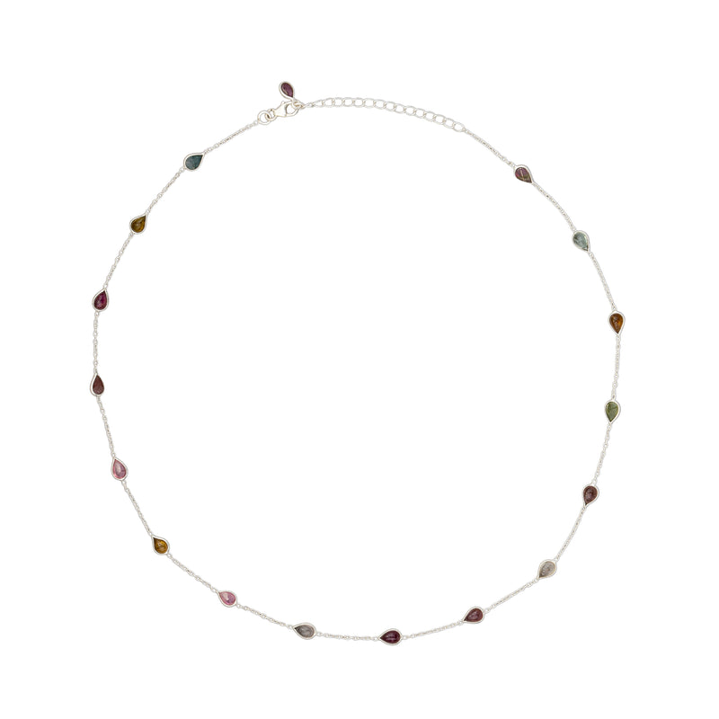 Aeliana Multi Tourmaline Drop Necklace