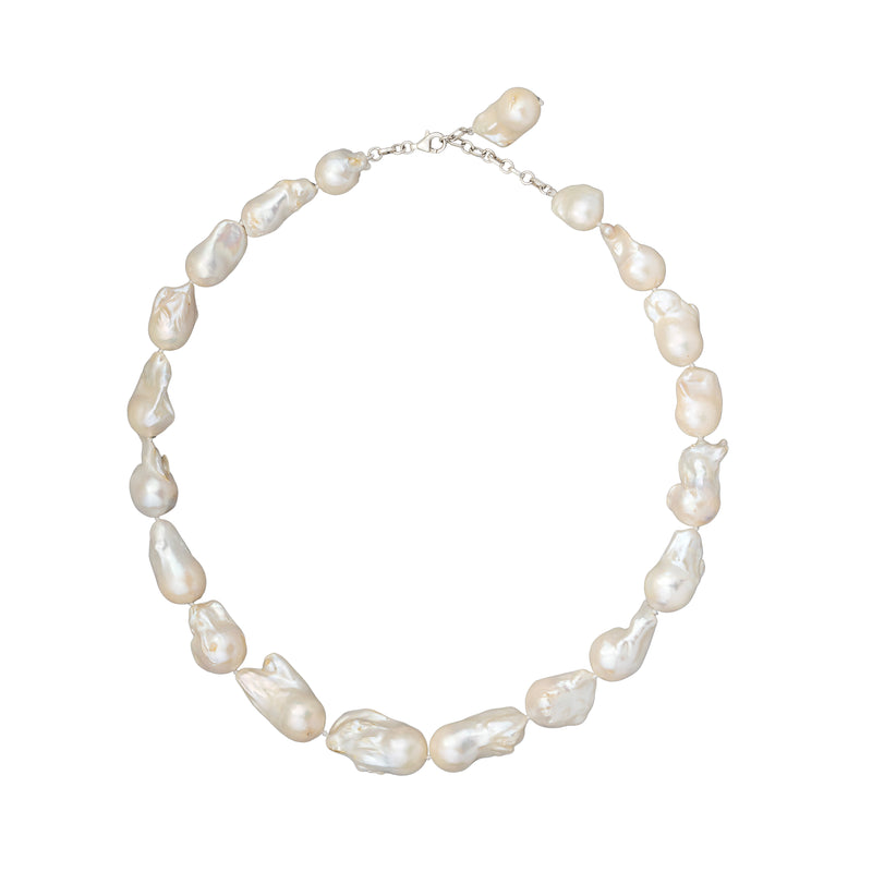 Kaylani Baroque Pearl Necklace, Sterling Silver