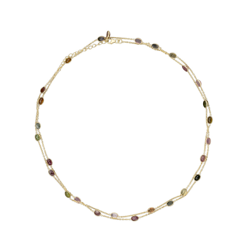 Aeliana Multi Tourmaline Oval Necklace 39"