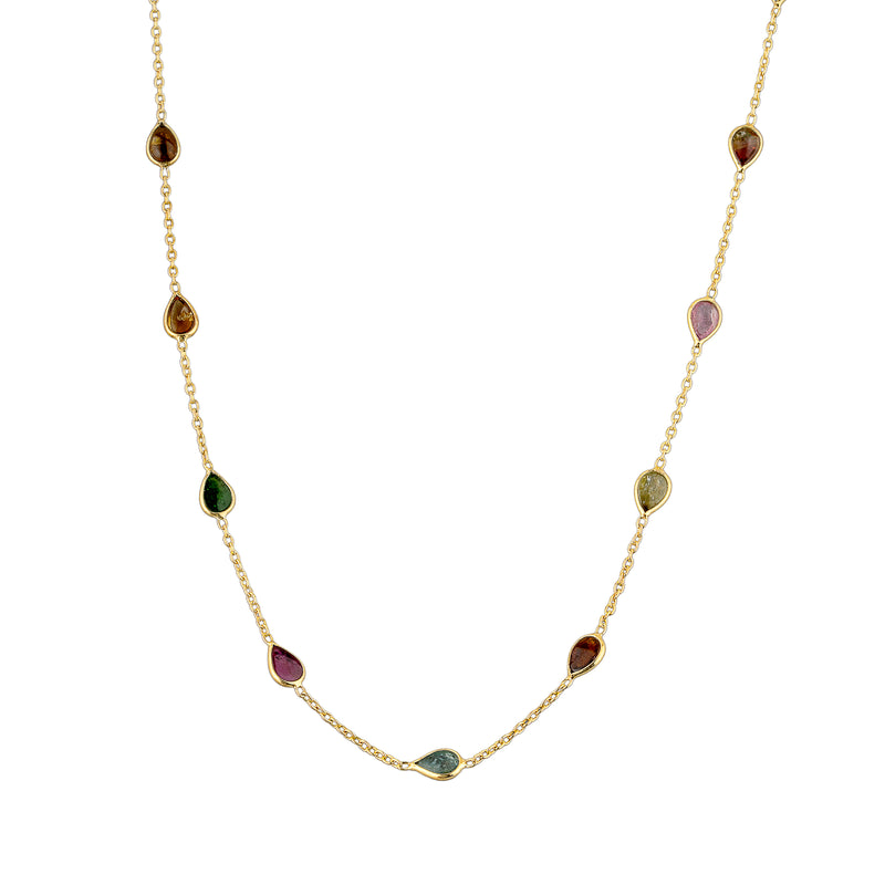 Aeliana Multi Tourmaline Drop Necklace