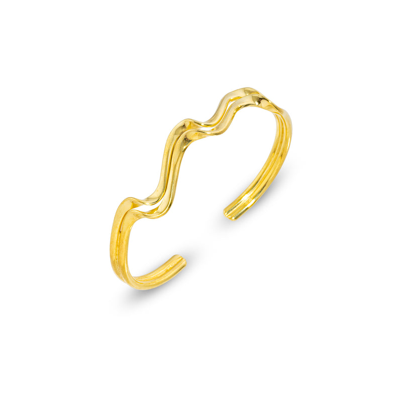 Aarna Double Wavy Cuff Gold Vermeil