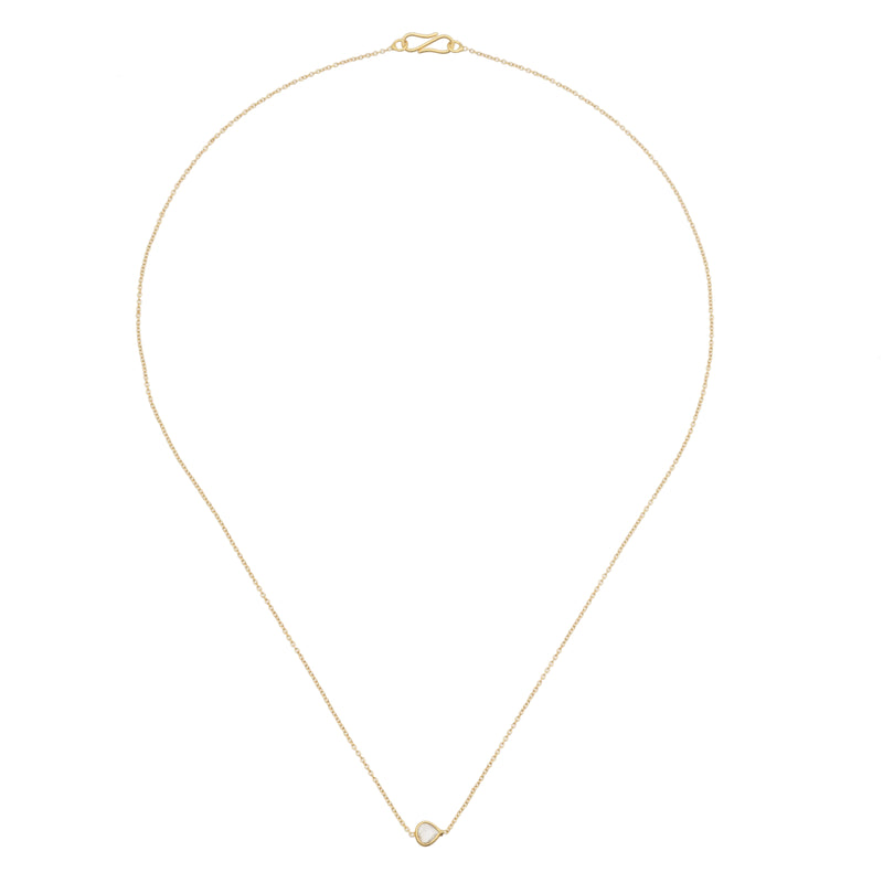 Athena Single Rose Cut Diamond Necklace, 18K Gold