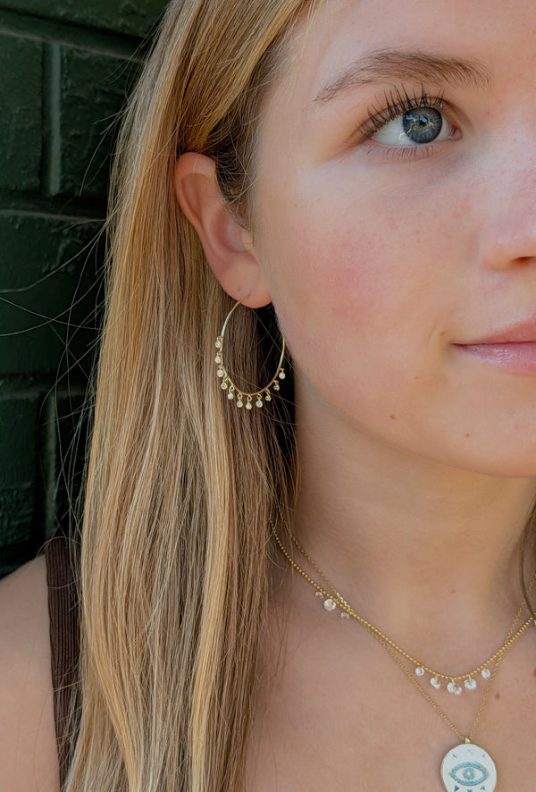Calla CZ Hoops, Gold Vermeil