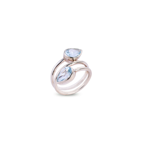 Lulani Blue Topaz Ring, Sterling Silver