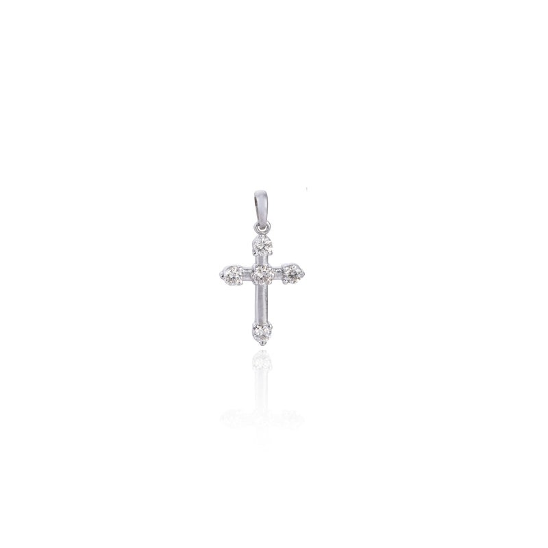 Mia Diamond Cross Necklace, 14K White Gold