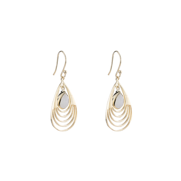 Baila Rainbow Moonstone Earrings, Gold Vermeil