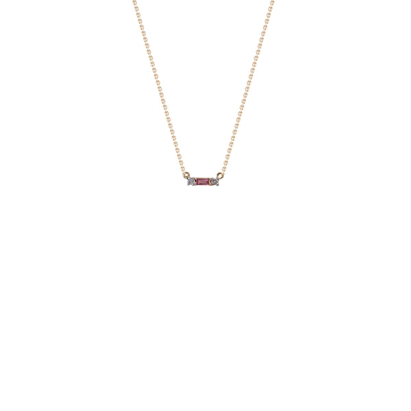 Juno, Pink Tourmaline and Diamond Necklace, 14K Yellow Gold