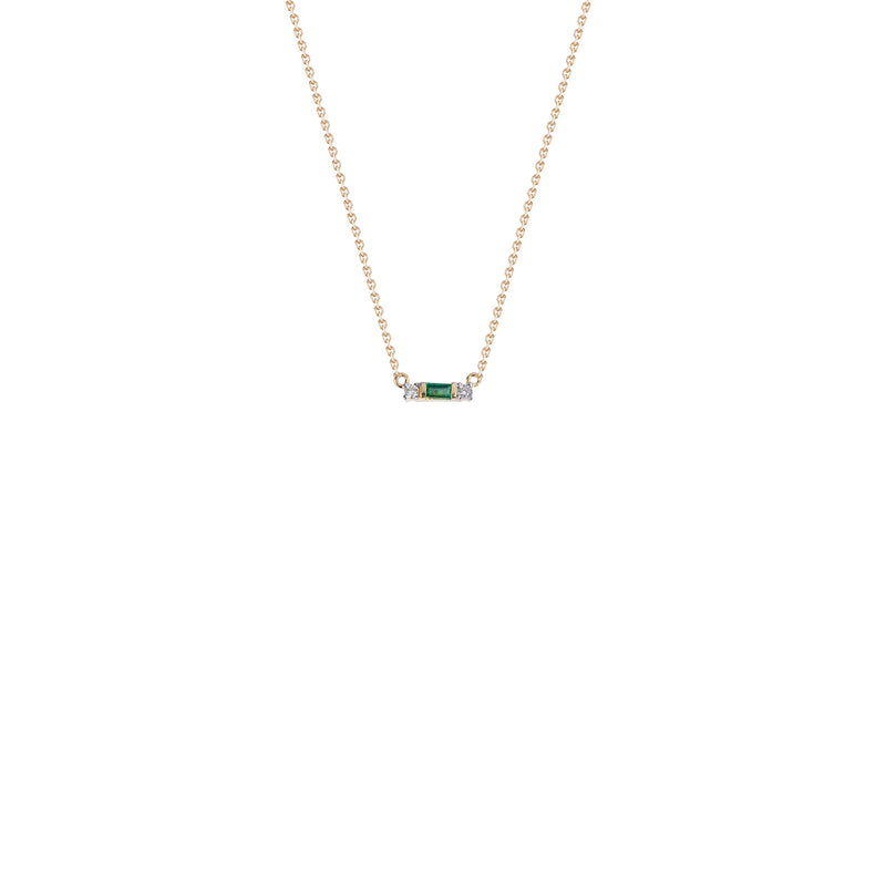 Juno, Emerald and Diamond Necklace, 14K Yellow Gold