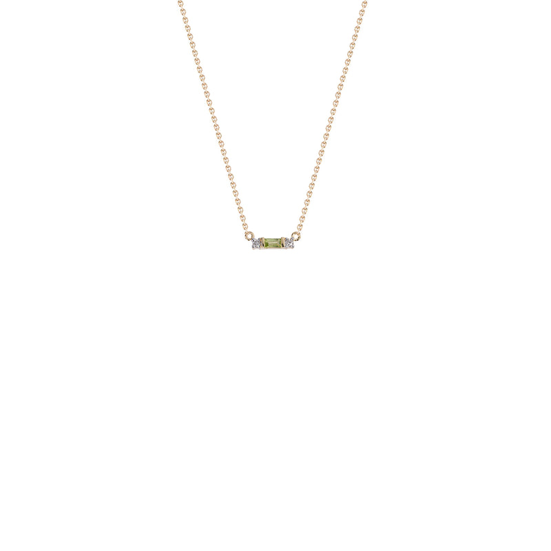 Juno, Peridot and Diamond Necklace, 14K Yellow Gold