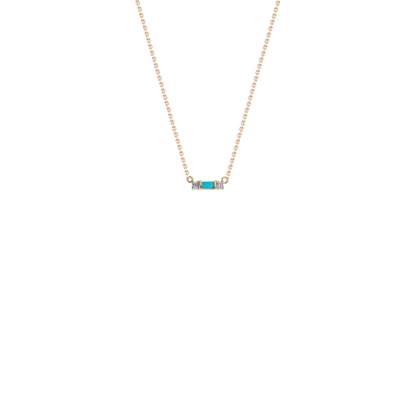 Juno Turquoise and Diamond Necklace, 14K Yellow Gold