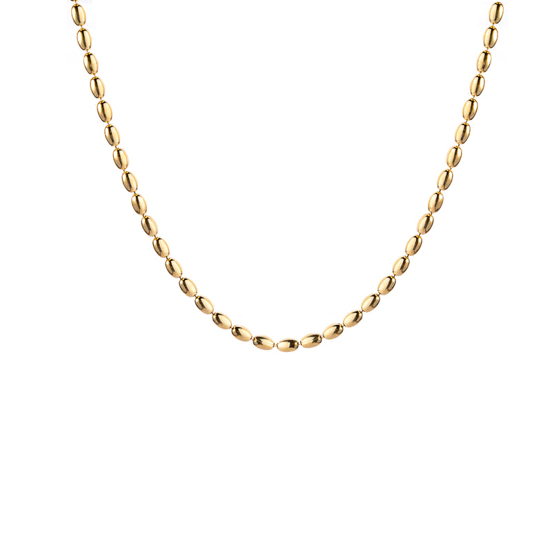 Sharla Oval Beaded Necklace, Gold Vermeil