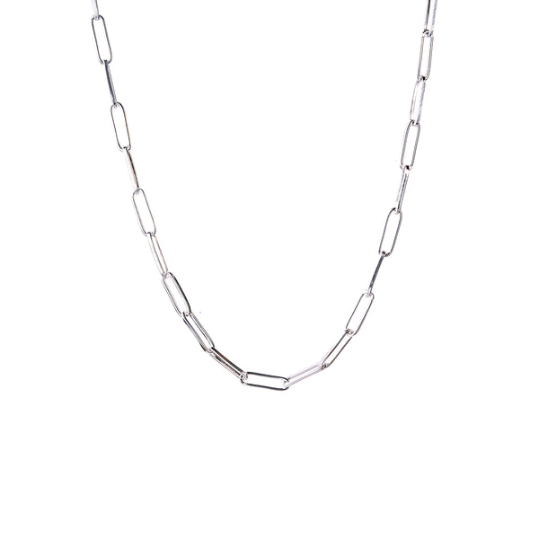 Emersyn Paper Clip Necklace, Sterling Silver