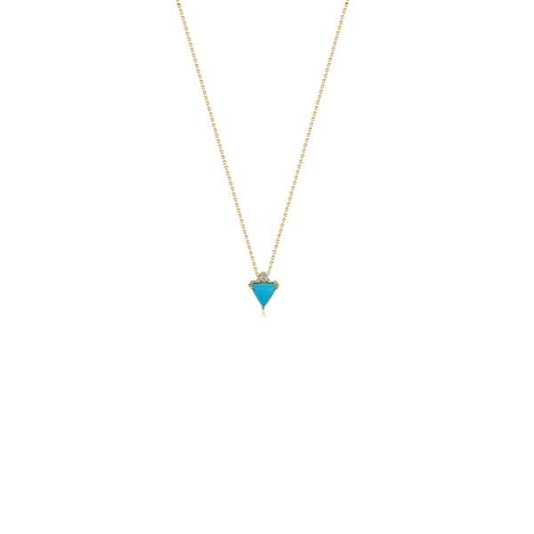 Samara Turquoise and Diamond Necklace, 14k Gold