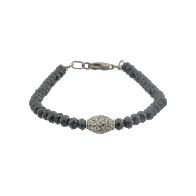 Sloane Single Cut Diamond and Black Spinel Bracelet, Sterling Silver