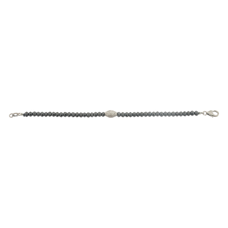 Sloane Single Cut Diamond and Black Spinel Bracelet, Sterling Silver