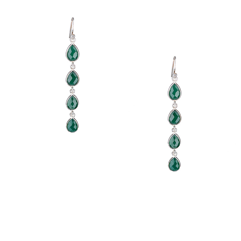 Neri, Green Onyx Earrings