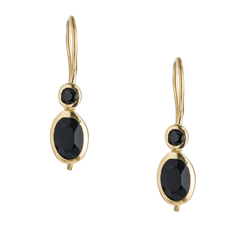 Callie Black Onyx Earrings, Gold Vermeil