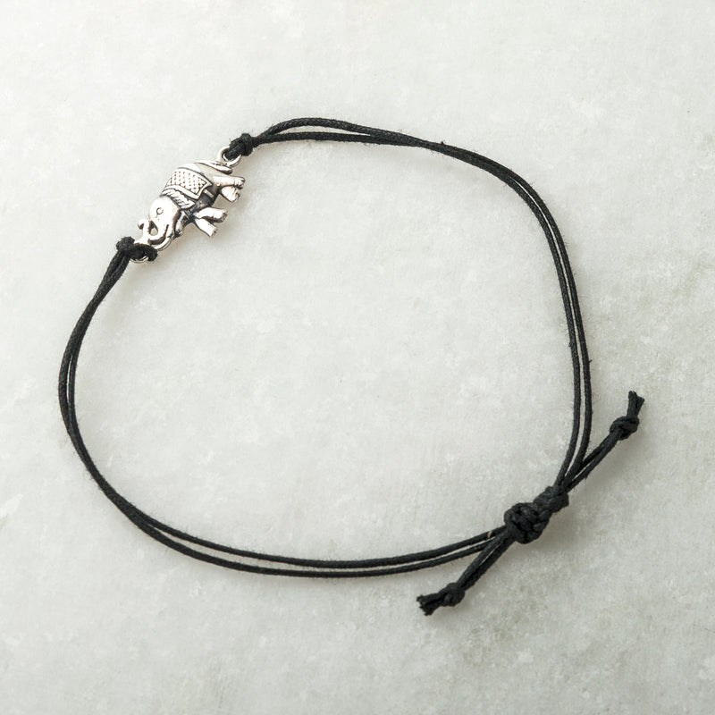 Elephant Adjustable Bracelet, Sterling Silver