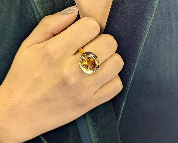 Akari Citrine Ring, 18k Gold