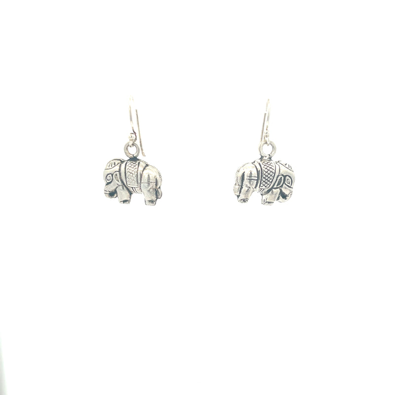 Elephant Earrings, Sterling Silver