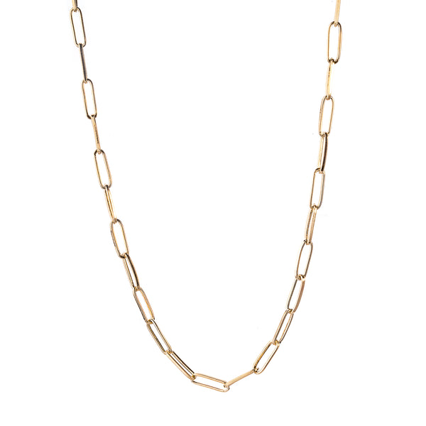 Emersyn Paper Clip Necklace, Gold Vermeil