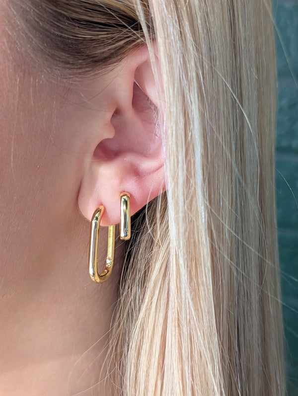 Ena Rectangular Hoop Earrings