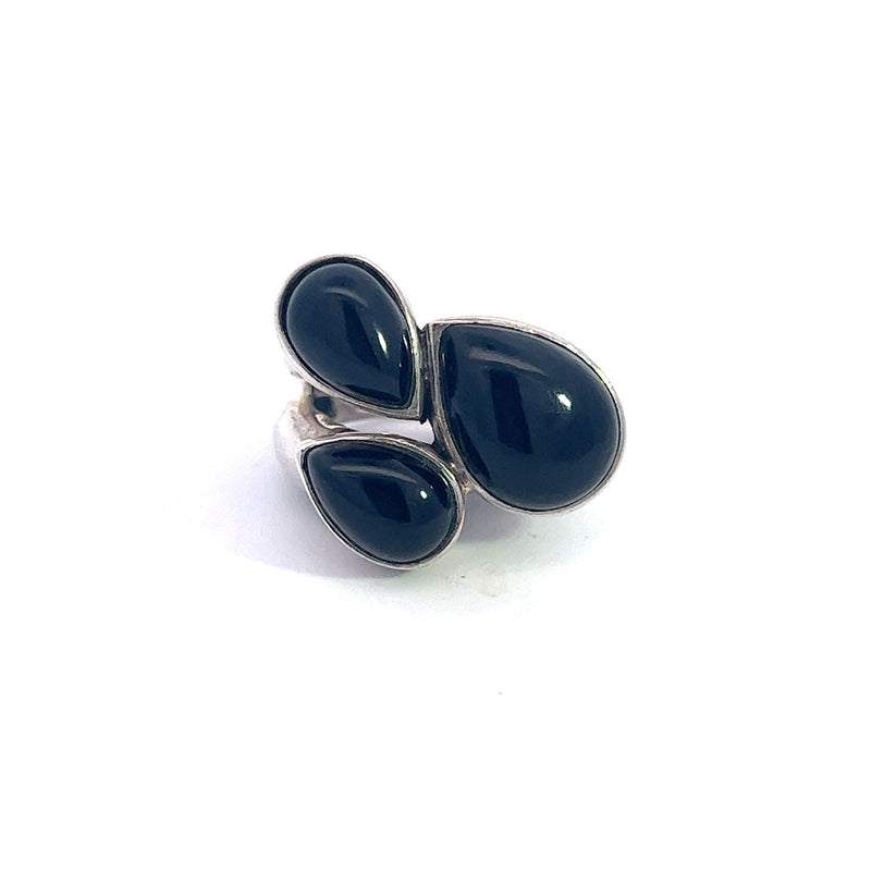 Eliza Black Onyx Ring, Sterling Silver